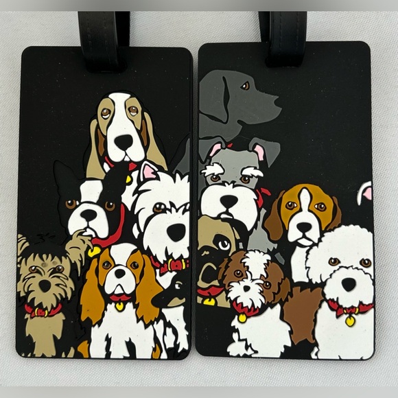 New Set Of 2 Marc Tetro Cute Dogs🐶 Luggage ID Tags Cards Suitcase Carry-On - Picture 2 of 5